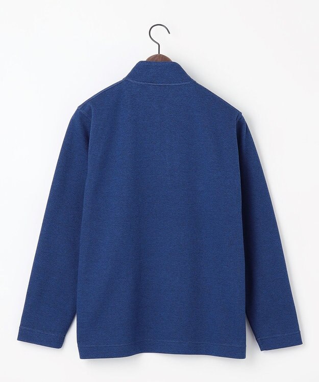 JOSEPH ABBOUD 【キングサイズ・快適な着心地・イージーケア】カノコダブルフェイス ハイネック ZIP プルオーバー ブルー系