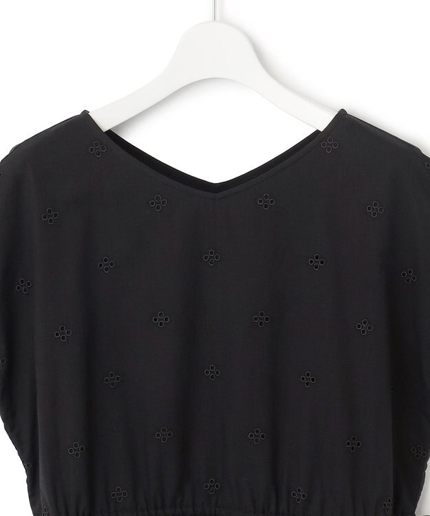 23区 【SLOW/洗える】エンブロイダリーレース ワンピース ブラック系