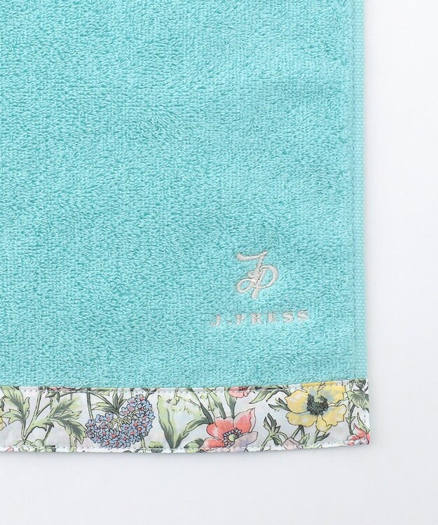 J.PRESS LADIES 【LIBERTY】【エステネージュ】 タオルハンカチ エメラルド×Liberty系