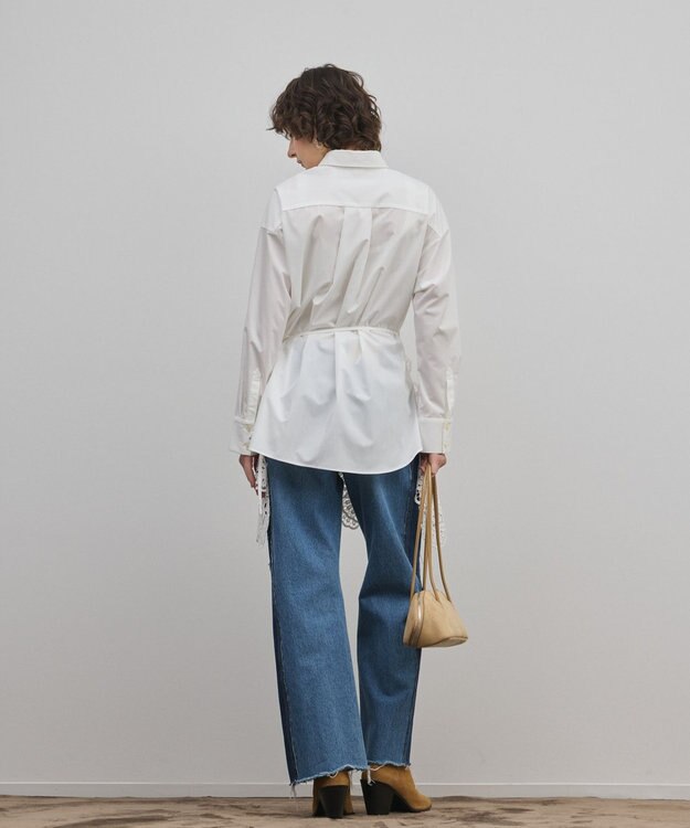 GRACE CONTINENTAL カット刺繍イレギュラーシャツ ホワイト