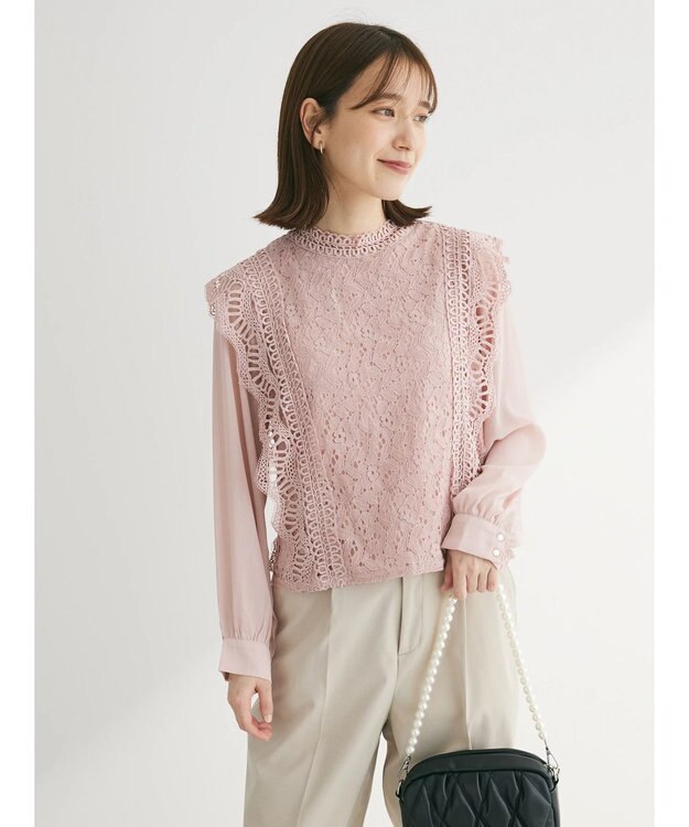 Green Parks ・Ｐｅｔｉｔ　Ｆｌｅｕｒ　イロイロレースブラウス Pink