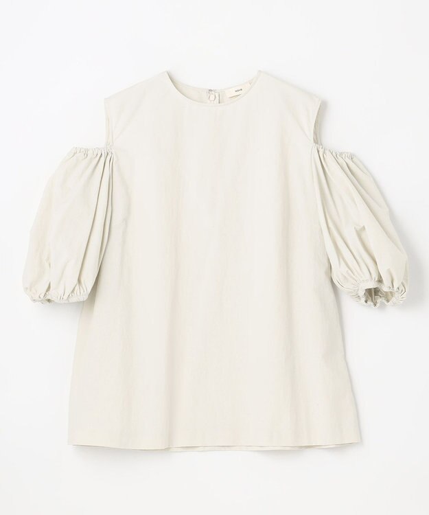 NAVE 【Nave　撥水機能・UVカット・透湿・接触冷感】ナイロンワッシャー ブラウス アイボリー系