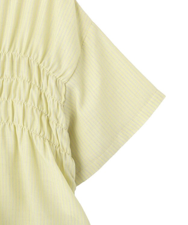 Green Parks シャーリングドロスト５分袖シャツ Lemon Yellow