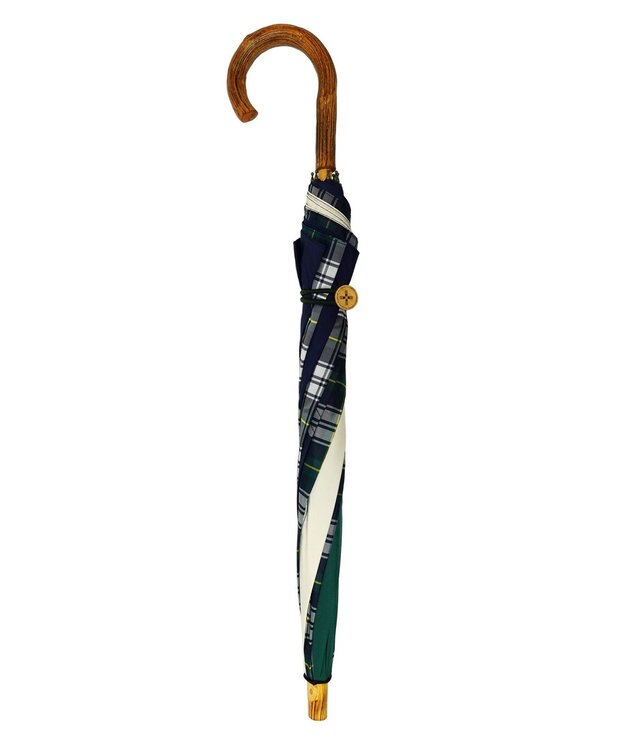 +RING 【UPF50＋】【限定/日本製】晴雨兼用傘（長ショート）GRN-CHK SR429 緑