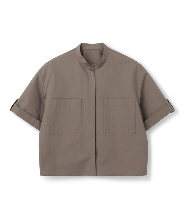 uncrave 【洗濯機洗い可】カラータイプライター ショートシャツ（uncrave WHITE） グレージュ