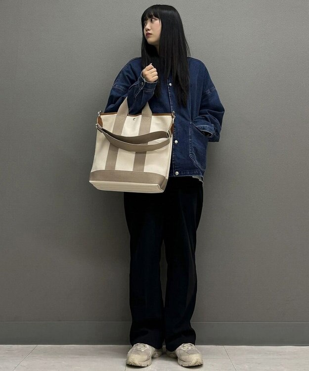 TOPKAPI 【Breath TOPKAPI】スコッチグレイン ネオレザー 縦型 A4 トート バッグ ショルダー付き L ペールベージュ