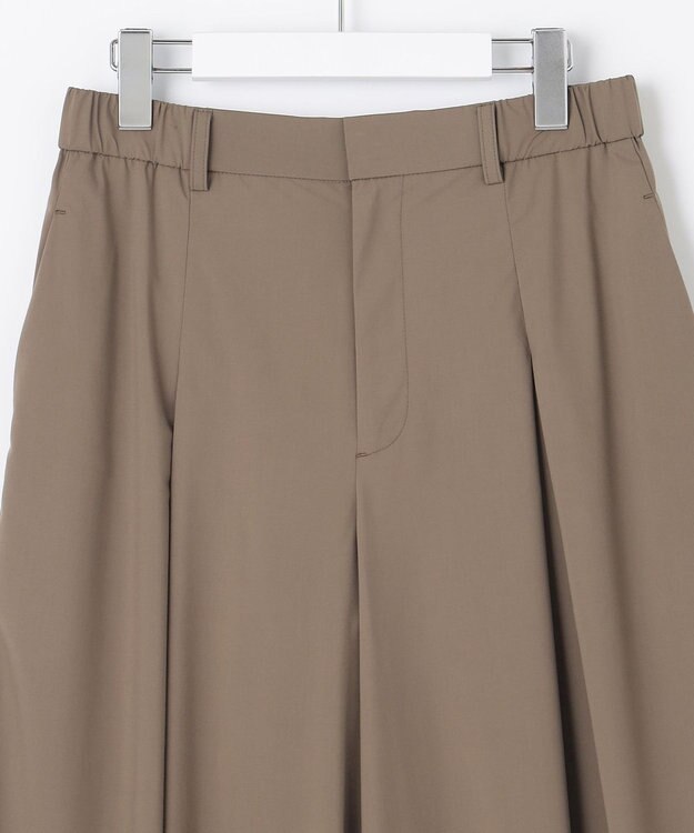 自由区 【XSサイズ～/洗える】ストレッチタイプライター ワイドパンツ ブラウン系