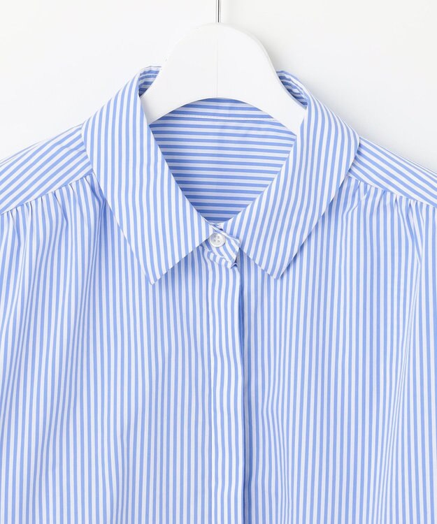 Feroux 【ONWARD CROSSET MAG掲載・2WAY】リボンクロップド シャツ スカイブルー系1