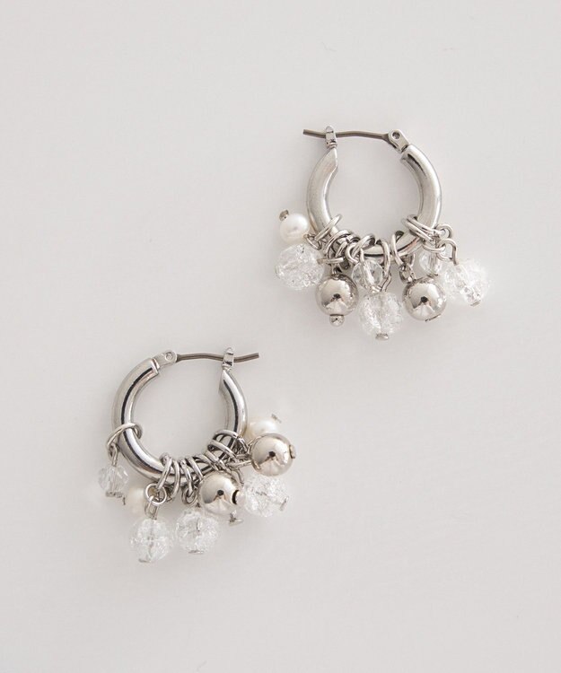 earth music&ecology ビーズミックスピアス Silver