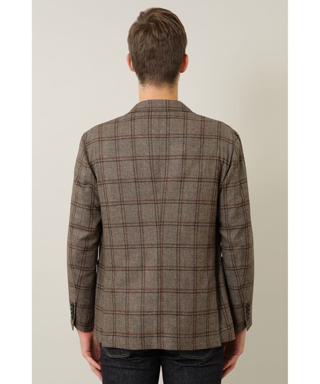 DAKS ペンチェックジャケット ブラウン