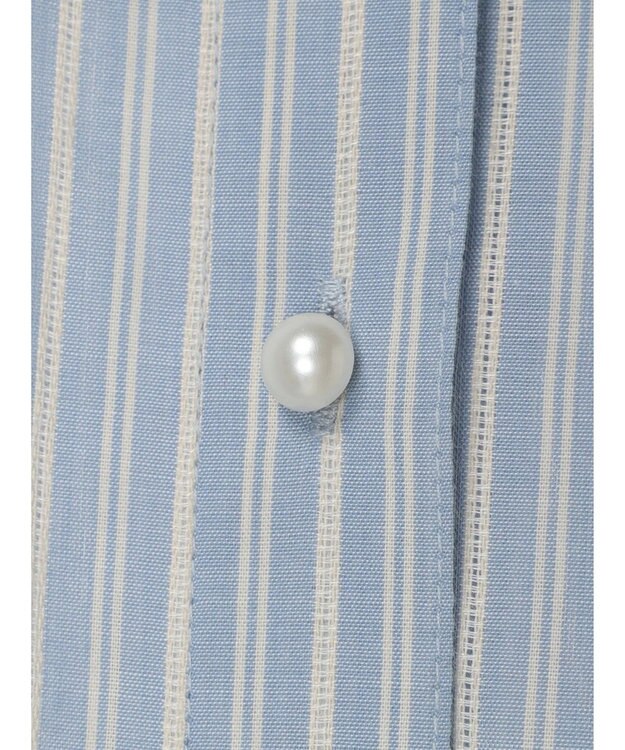 earth music&ecology パールボタンオーバーシャツ Sax