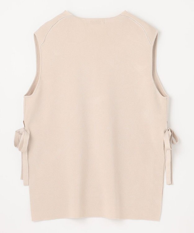 ANY L 【洗濯機可】サイドリボン ニットベスト サンドベージュ