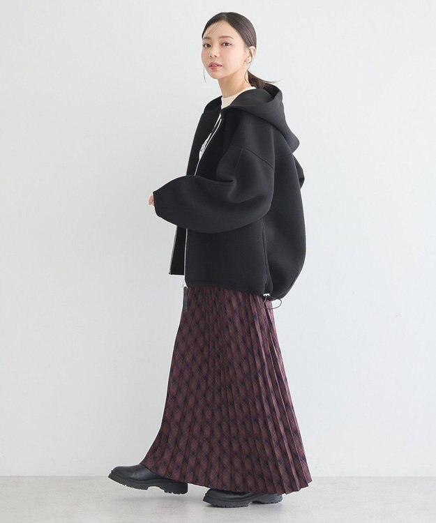 earth music&ecology フーディーダンボールジップブルゾン Black