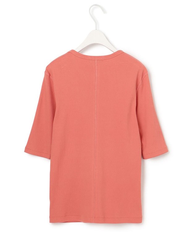 ICB 【洗える】Rib 5分袖 カットソー オレンジ系