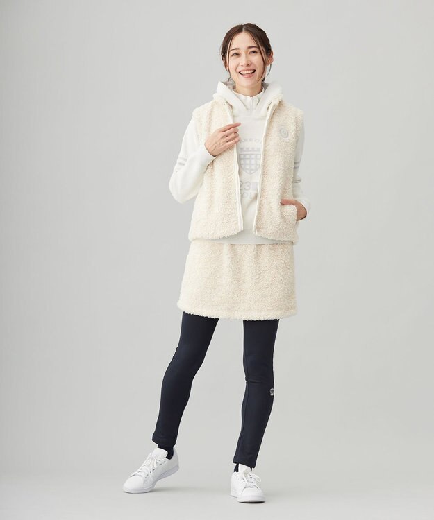 23区GOLF 【WOMEN】ボアベスト アイボリー系