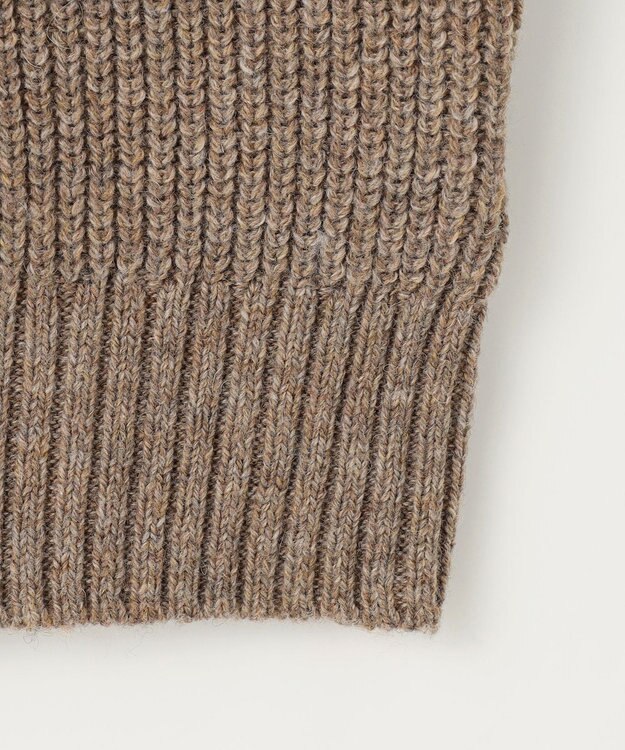 ANY ラムウールフェザーコンビプルオーバー モカ