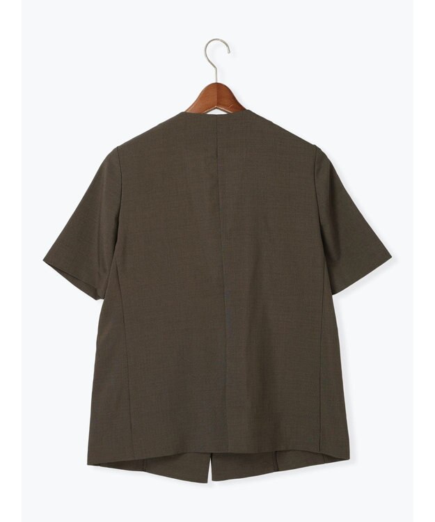 Te chichi 麻調Yカラージャケット チャコールグレー