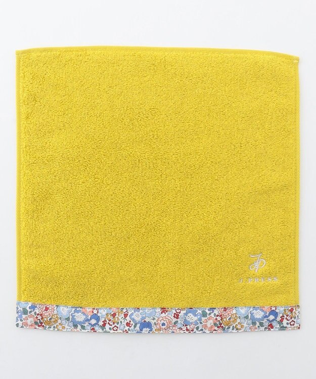 J.PRESS LADIES 【LIBERTY】【エステネージュ】 タオルハンカチ イエロー×Liberty系