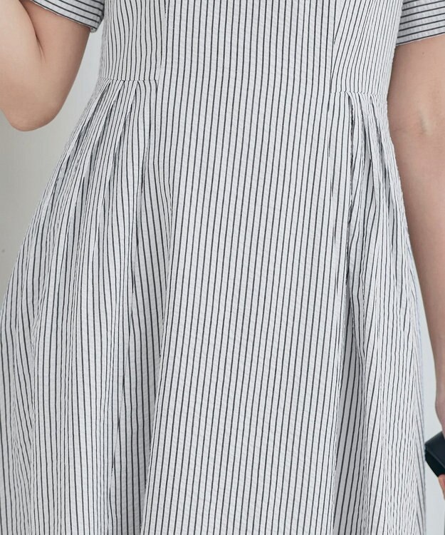 Tiaclasse 【洗える】サッカーストライプワンピース オフストライプ