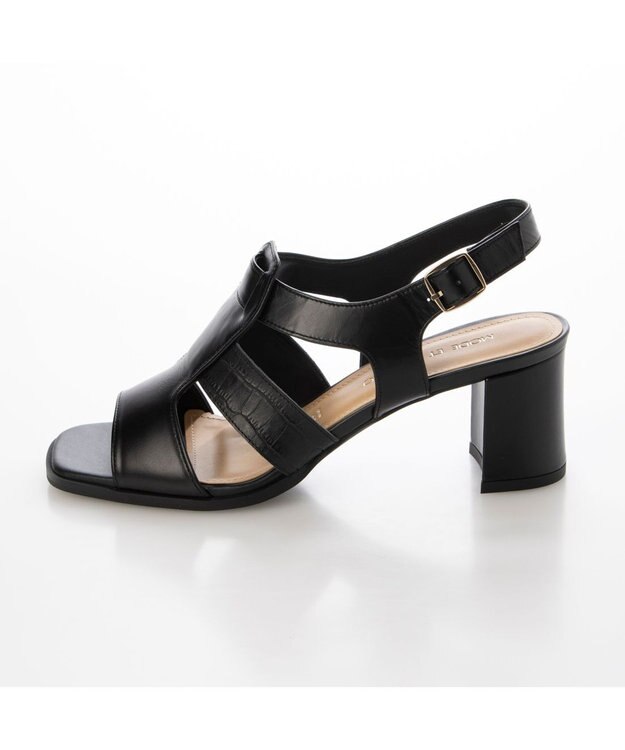 MODE ET JACOMO <MODE ET JACOMO>バックベルトグルカサンダル ブラックコンビ