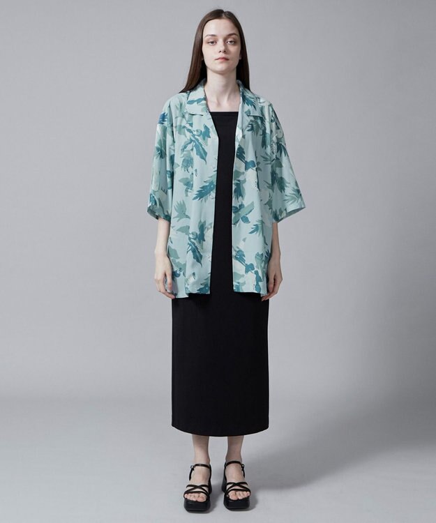 WEGO 【ユニセックス着用ITEM/MLサイズ展開】トロミアロハシャツ（S） サックス