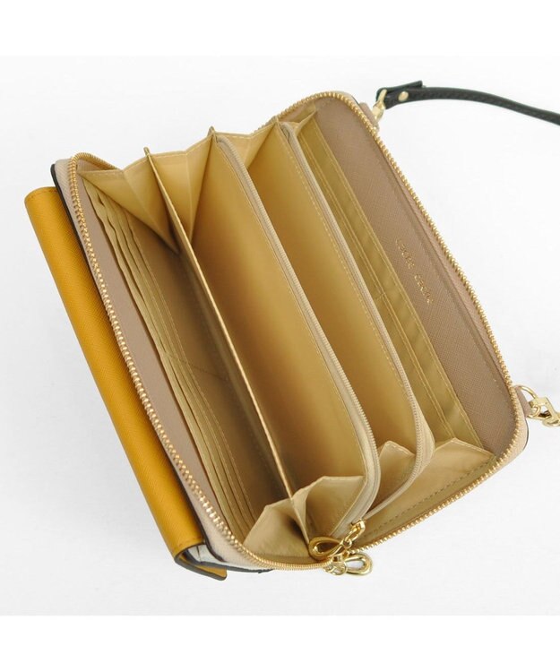 UNBILLION カシュカシュ cachecache / WEB限定カラーコンビウォレットショルダーバッグ マスタード