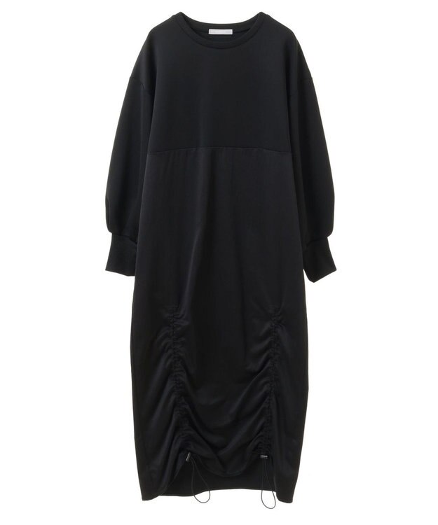 Green Parks armonia.異素材シャーリングワンピース Light Gray