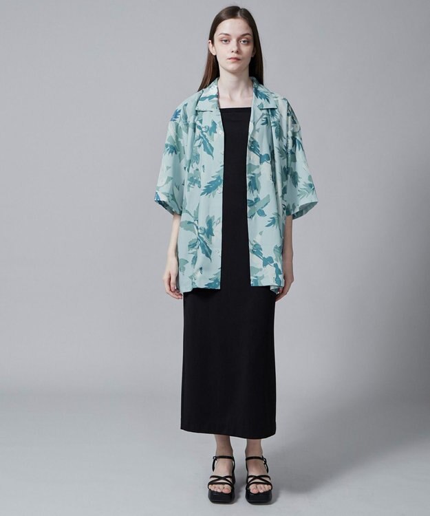 WEGO 【ユニセックス着用ITEM/MLサイズ展開】トロミアロハシャツ（S） サックス