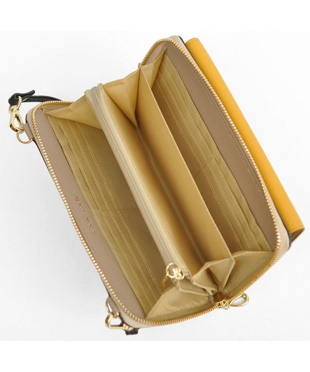 UNBILLION カシュカシュ cachecache / WEB限定カラーコンビウォレットショルダーバッグ マスタード