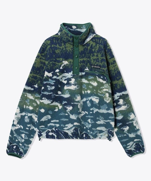 Columbia Columbia/ ウィメンズヘルベチアII プリントクロップドハーフスナップフリース /コロンビア Everblue Sisters、 Rain Forest