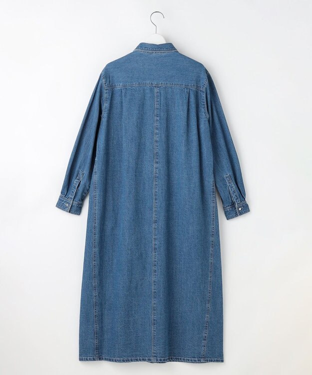 J.PRESS LADIES コットンリネン 7oz デニム シャツ ワンピース ユーズド系