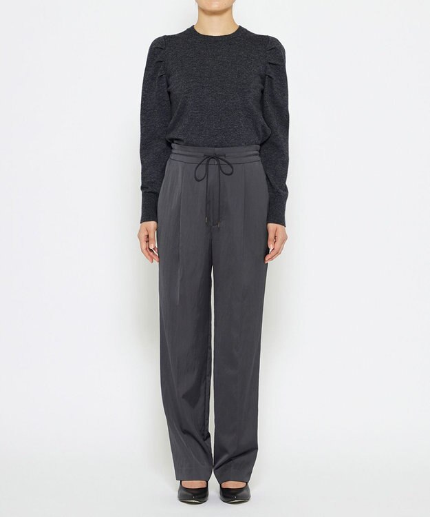 uncrave 【洗える】サテン ドロストパンツ（uncrave STANDARD） スレート