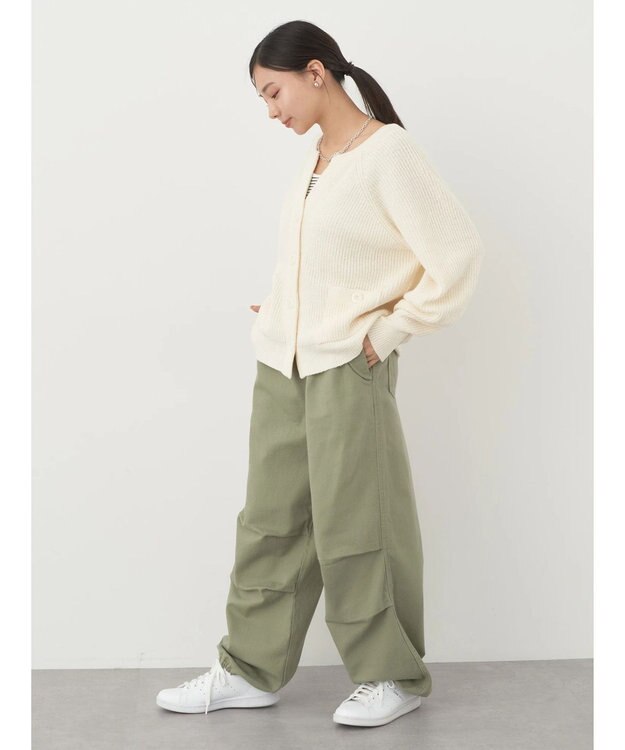 earth music&ecology ツイルバルーンパンツ Green