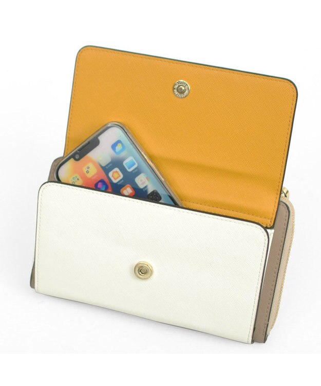 UNBILLION カシュカシュ cachecache / WEB限定カラーコンビウォレットショルダーバッグ マスタード