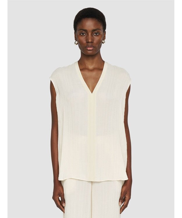 JOSEPH プリーツジャガード　ブラウス Seashell