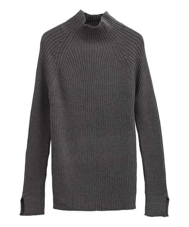 Green Parks ・Ｐｅｔｉｔ　Ｆｌｅｕｒ　ボトルネックリブニット Charcoal Gray