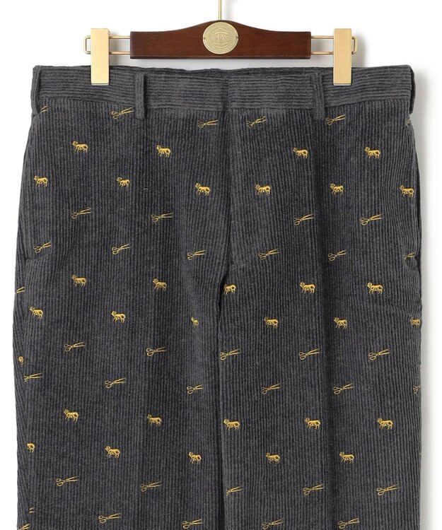 J.PRESS MEN エンブロイダリーストレッチコーデュロイパンツ グレー系