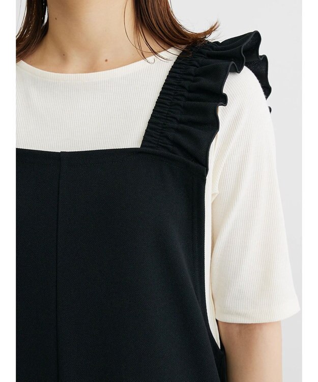 Green Parks ・ＲＡＹ　ＣＡＳＳＩＮ　ラッフルショルダーサロペット Black