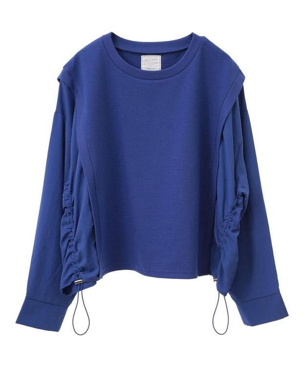 Green Parks リップルドッキングシャーリングプルオーバー Blue