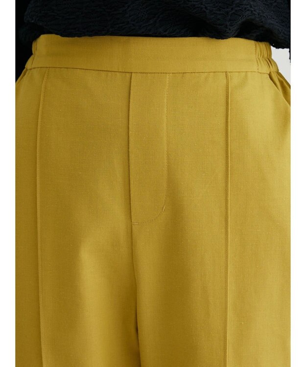 Green Parks 綿麻混イージーテーパードパンツ Yellow