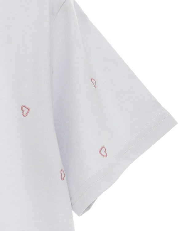 Green Parks ・ＤＯＵＢＬＥ　ＦＬＡＧＳ　ハート総柄刺繍ＴＥＥ Light Gray