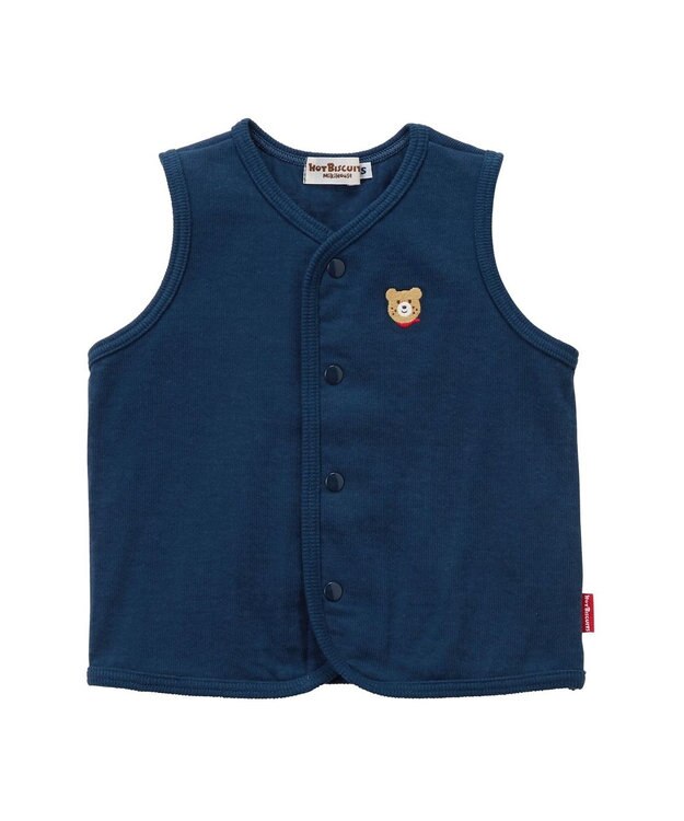 MIKI HOUSE HOT BISCUITS 【70-110cm】 接結天竺素材 ベスト 紺