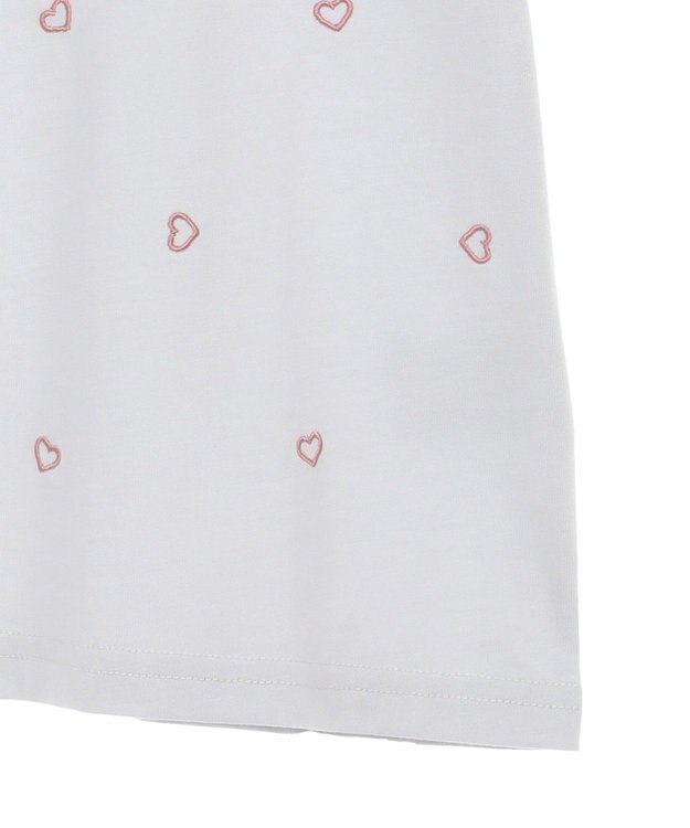 Green Parks ・ＤＯＵＢＬＥ　ＦＬＡＧＳ　ハート総柄刺繍ＴＥＥ Light Gray