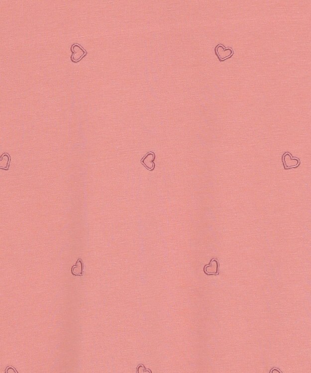 Green Parks ・ＤＯＵＢＬＥ　ＦＬＡＧＳ　ハート総柄刺繍ＴＥＥ Pink