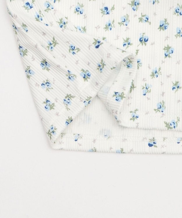 WEGO 【カップ付きインナー】花柄レースカップインキャミ ブルー