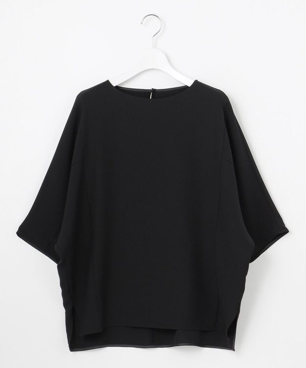 23区 【吸水速乾/UVカット/接触冷感】ストレッチジョーゼット ドルマン カットソー ブラック系