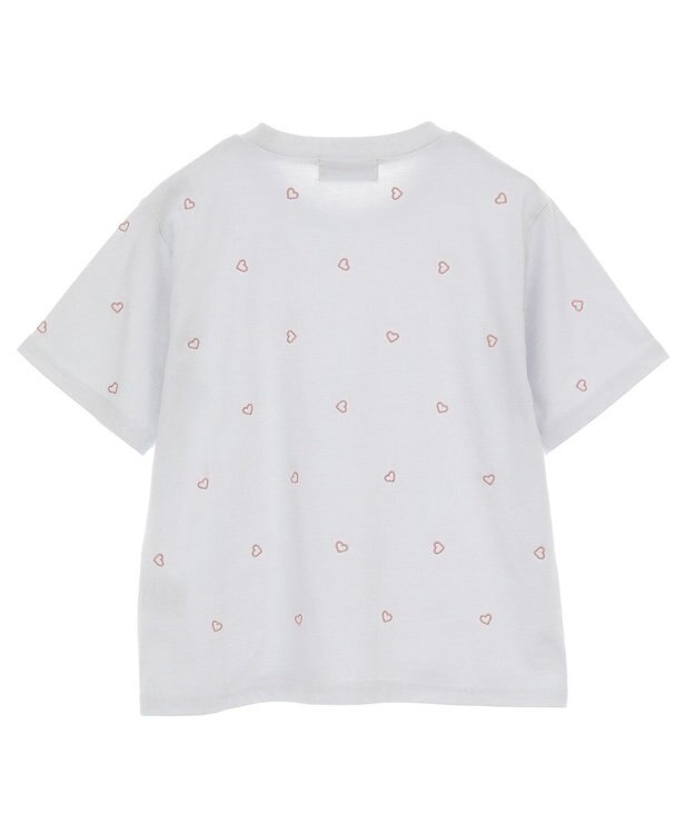 Green Parks ・ＤＯＵＢＬＥ　ＦＬＡＧＳ　ハート総柄刺繍ＴＥＥ Light Gray