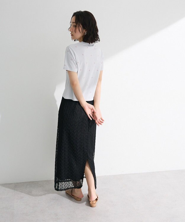 Green Parks ・ＤＯＵＢＬＥ　ＦＬＡＧＳ　ハート総柄刺繍ＴＥＥ Light Gray
