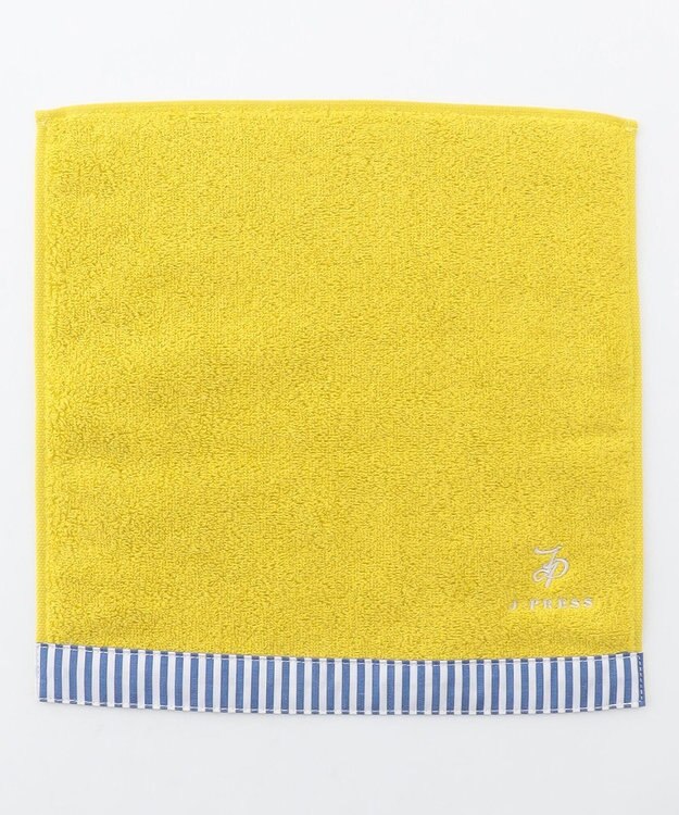 J.PRESS LADIES 【LIBERTY】【エステネージュ】 タオルハンカチ イエロー×ストライプ系
