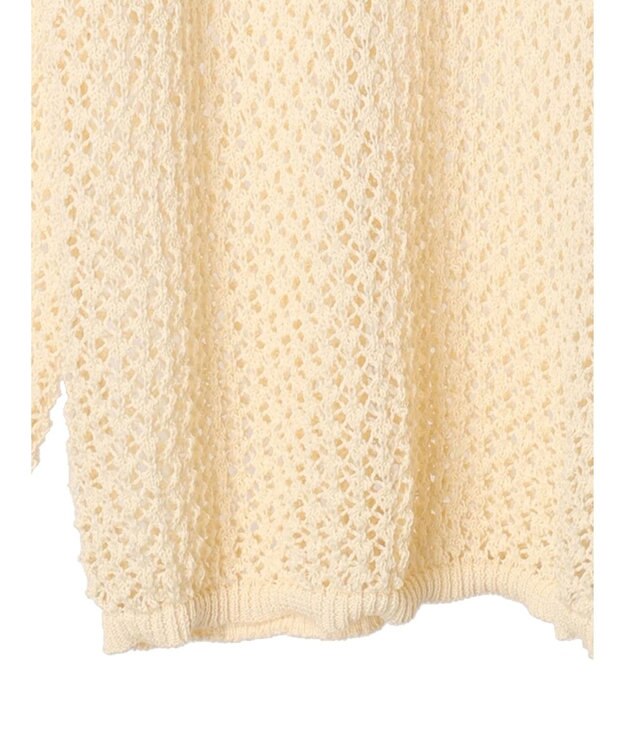 earth music&ecology メッシュ編みニットプルオーバー Ivory